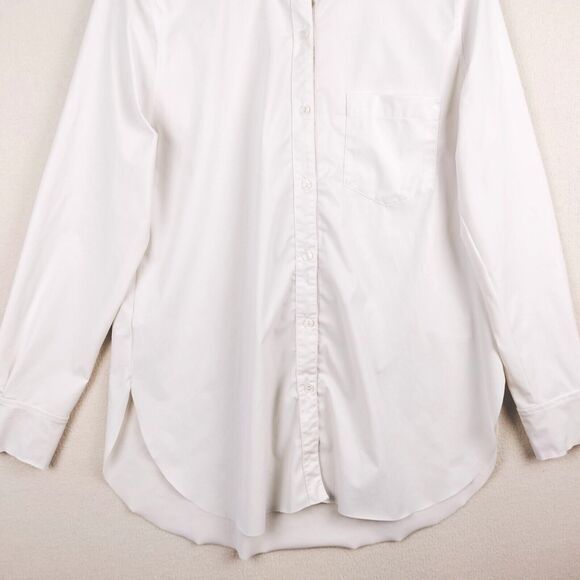 Lysse Shirt Women Medium White Schiffer Button Up Stretch Business Tunic Top EUC - Picture 5 of 15